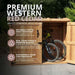 Close-up detail of the Oscar 6x3 waste bin shed's wood paneling and door hardware, showcasing its sturdy construction.