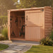 Oscar 6x3 waste bin storage shed with sloped cedar roof and double doors, shown in main exterior view.