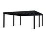 Studio cutout image of the Oslo 20x20 carport structure with black aluminum frame