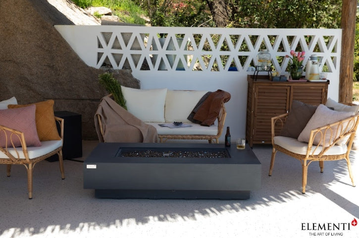  Rectangular Concrete Fire Table outdoor living room
