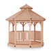 Outdoor Living Today 10-foot Bayside panelized octagon gazebo made of cedar wood with open railings and decorative roof design for backyard gatherings