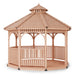 Outdoor Living Today 12-foot Bayside octagon cedar gazebo with vented roof and railings for backyard seating or garden centerpiece