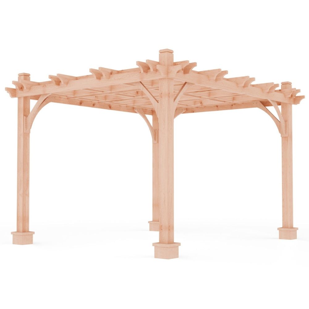 10x12 cedar Breeze pergola kit from Outdoor Living Today featuring decorative beams and sturdy posts for backyard patio shade