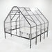 Angled side view of Outdoor Living Today greenhouse cover for raised garden bed with clear enclosure