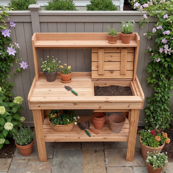 outdoor living today potting bench 4x2 - left angle view