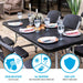 Outdoor dining setup using Lifetime 4 Pack 6-Foot Rectangle Nesting Table 480350 with stain-resistant surface and foot caps