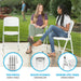 Lifetime 4 Pack White Classic Folding Chair used outdoors featuring thin profile and steel frame support