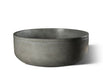 60 in. Slick Rock Bell Round commercial concrete planter in gray, angled view