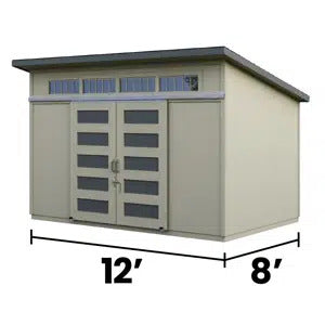 Handy Home Palisade 12' x 8' shed with modern design and sliding barn doors