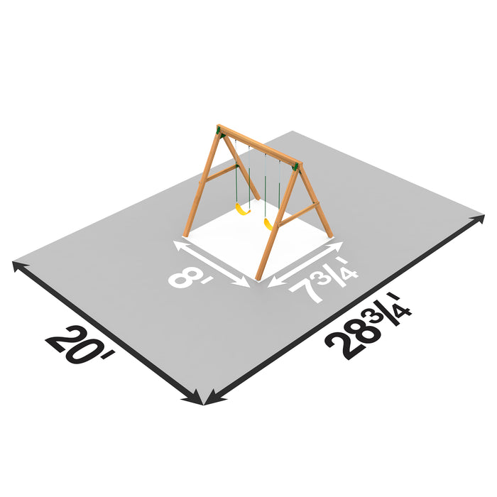 Playstar Horizon Bronze Playset diagram showing safe zone and setup dimensions
