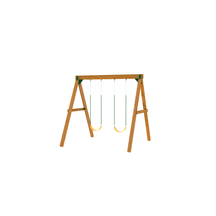 Playstar Horizon Bronze Swing Set with multiple swings and fun backyard play features