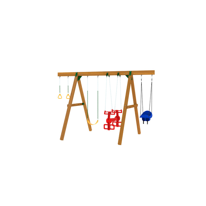 Playstar Horizon Silver Swing Set featuring dual swings and strong wooden structure