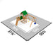 Play area layout and safety zone dimensions for Playstar Plateau Silver backyard playset.