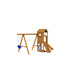 Playstar Ridgeline Bronze Playset featuring yellow slide, climbing wall, and classic wooden swing design.