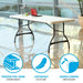 Lifetime 4 Pack 6-Foot Rectangle Nesting Table with steel frame, lightweight build, and impact-resistant corners