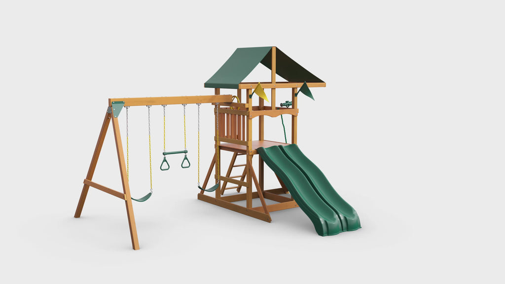 360 video of the Gorilla Playsets Outing With Dual Slides Swing Set