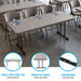 Single piece tabletop and locking ring detail of Lifetime 4 Pack Professional Folding Table putty color