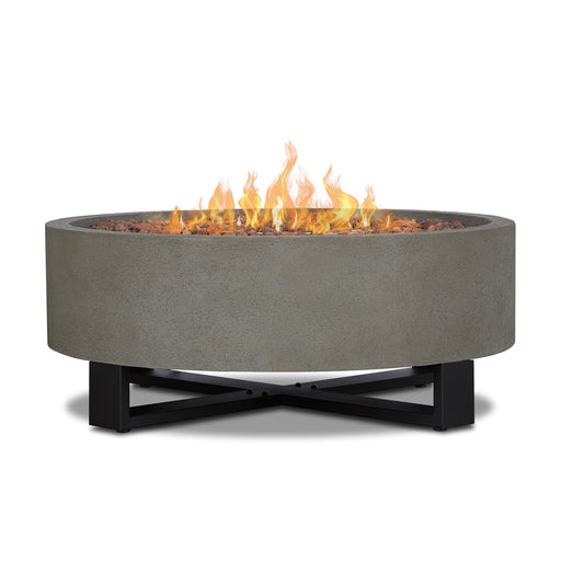 Real Flame Idledale fire pit with vibrant flames, perfect for outdoor heating 840LP-GLG-Main in white background