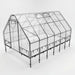 Large raised garden bed greenhouse cover with clear panels and elevated metal legs