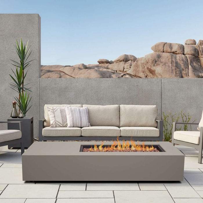 Real Flame Aegean 75 fire pit table mist gray outdoor lifestyle main