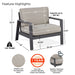 Real Flame Aegean outdoor chair key features infographic callouts