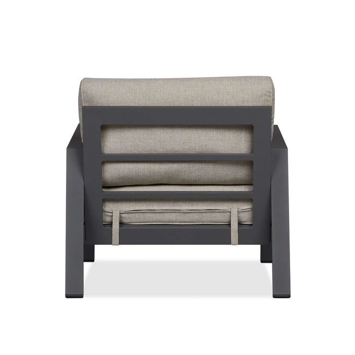 Real Flame Aegean patio chair back view weathered slate aluminum finish