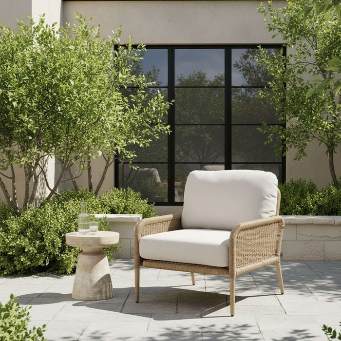 Real Flame Morro outdoor chair with Sunbrella cushions lifestyle main setting