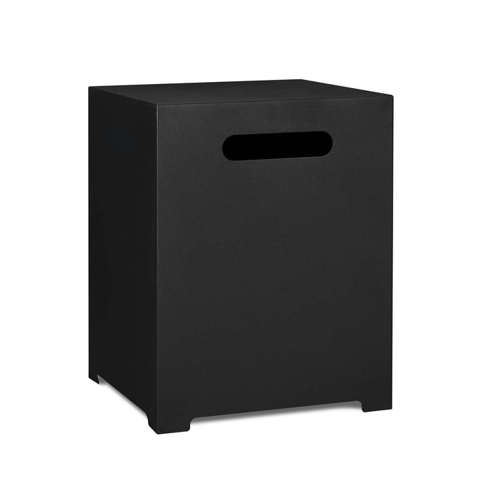 Real Flame propane tank cover black side view powder coated steel