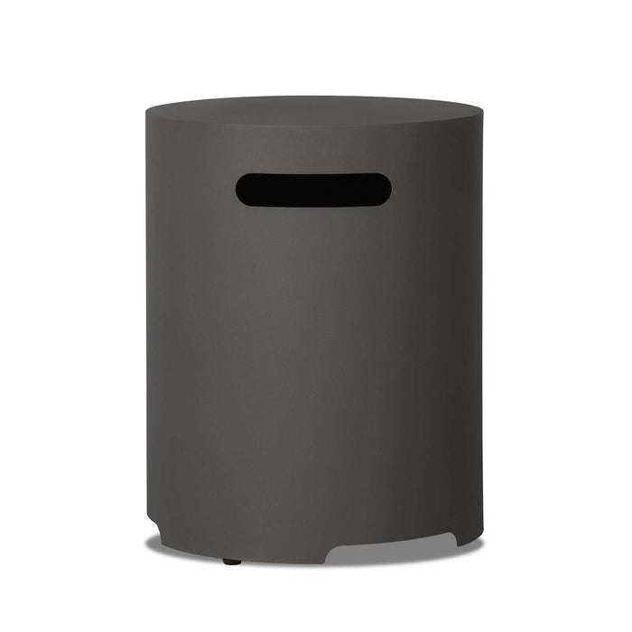 Real Flame round propane tank cover weathered slate handle detail
