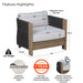 Real Flame Stratton outdoor lounge chair key features infographic callout
