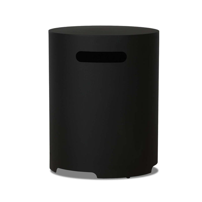 Real Flame T0028 round propane tank cover black handle detail