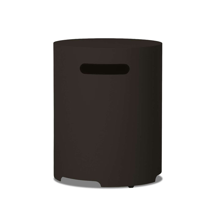 Real Flame T0028 round propane tank cover dark bronze handle detail
