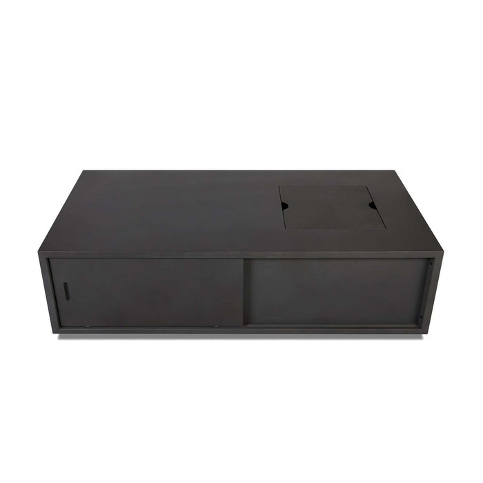 Real Flame Vance fire table lid closed tabletop surface weathered slate