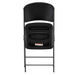 Rear view of Lifetime 4-Pack Classic Folding Chair in black showing molded back panel and steel support frame