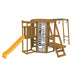 Back angle of Playstar Ninja Power Tower Bronze playset showing slide and climbing wall