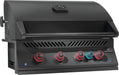 Right side view of matte black Napoleon Built-In 700 Series 32-Inch Grill with burners on
