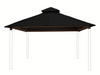 Riverstone ACACIA Gazebo Roof Framing and Mounting Kit with black OutDURA canopy and steel roof support frame, wood legs not included.