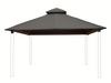 Riverstone ACACIA Gazebo Roof Framing and Mounting Kit with storm gray OutDURA canopy and reinforced steel roof frame, wood legs not included.