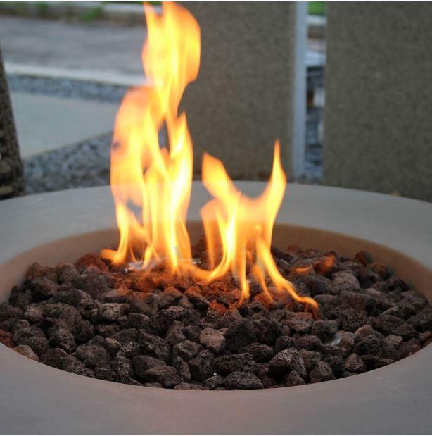 Modeno Roca Fire Table flaming rocks