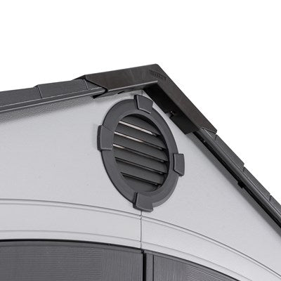 Close-up of the roof vent on the Lifetime 8x10 Shed, emphasizing the ventilation feature.