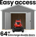 rookwood shed easy access 64inch extra large double doors