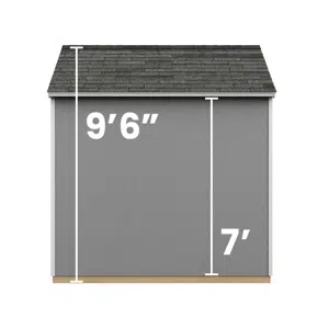 garden storage rookwood 9.6x7 vertical height measurement in white background
