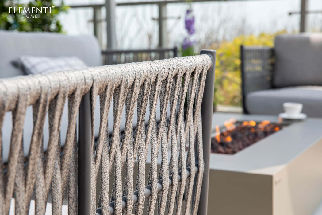 Rope weave detail of Elementi Milano Collection furniture.