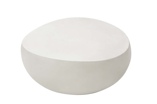 Elementi Ikaria Coffee Table Cream White shown in an angled side view against a plain background.