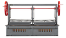 Sunterra Outdoor Santa Maria BBQ Grill (SM60-2G) with dual red crank wheels, two adjustable grates, and twin vented drop-in fireboxes
