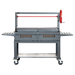 Sunterra Santa Maria BBQ Grill with cart, single copper crank wheel, adjustable grate, folding side shelves, and locking casters 