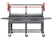 Sunterra Outdoor Santa Maria 72 in BBQ Grill on rolling cart with dual red crank wheels, adjustable grates, and side prep shelves (SM72-2GC)
