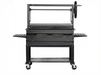 Sunterra Pro Series 48-inch Santa Maria grill with single grate, showing cart detail and sturdy frame construction.