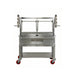 Sunterra 48-inch Santa Maria grill in stainless steel, shown on its split cart design from a different angle.