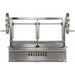 Sunterra 48-inch split stainless steel Santa Maria grill built into an outdoor kitchen island.
